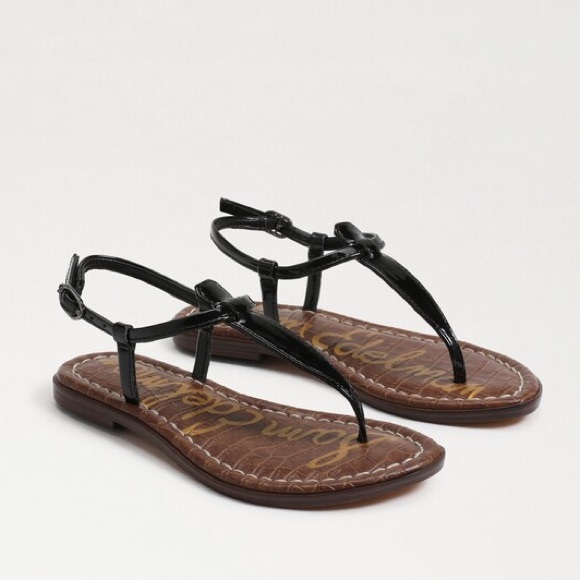 Sam Edelman Girls' Gigi Kids Sandals in Black Patent Leather Size 4 New in Box - Picture 1 of 8